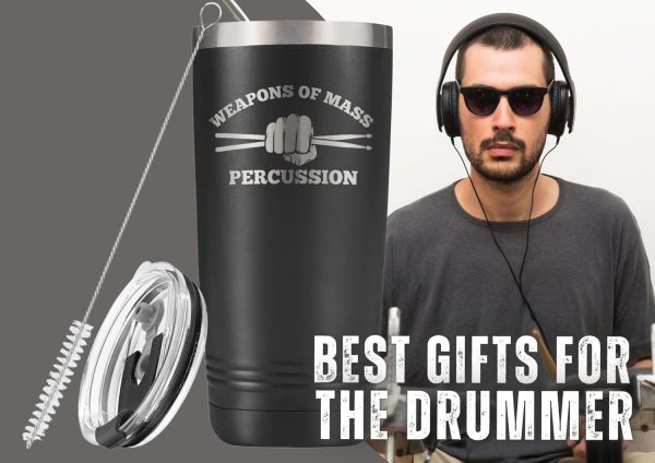 Best Drummer Gifts - Insulated Tumbler With Straw, 20 Oz - Image 3