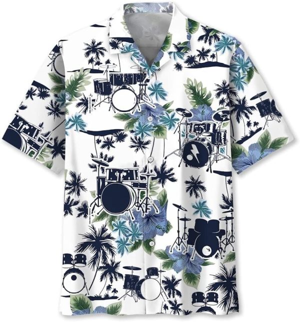 Best Hawaiian Drum Shirt For Men - Vintage Button Down
