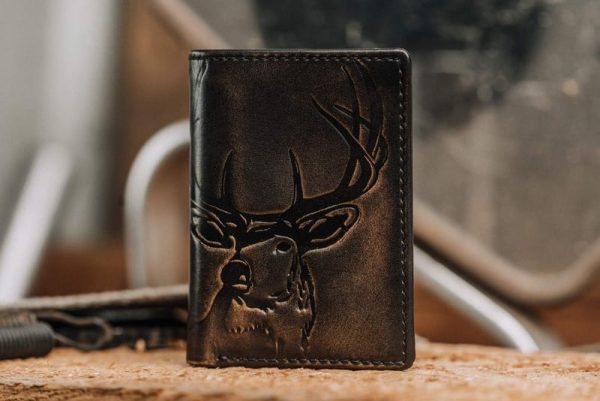 Best Deer Trifold Wallet For Outdoorsmen - Full Grain Leather - Image 2