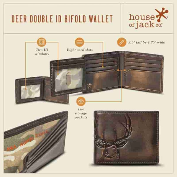 Best Men’s Leather Bifold Wallet With Deer Design - Image 3
