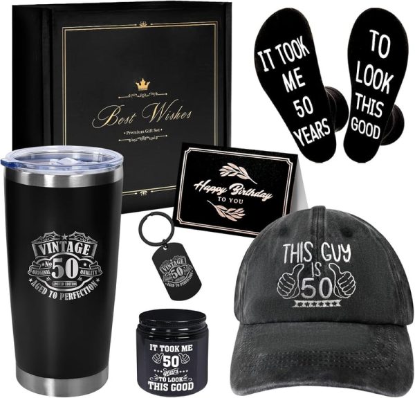 Best 50th Birthday Gift Set For Men - Insulated Tumbler & More