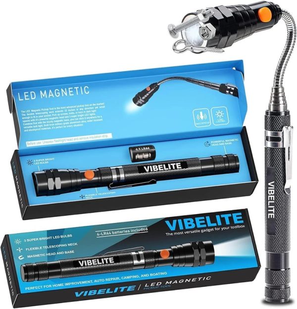Vibelite Magnetic Flashlight & Pickup Tool - Best Gadget Gift