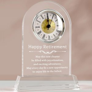 Best Retirement Gift: Crystal Desk Clock For Men & Women
