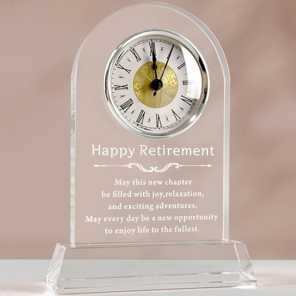 Best Retirement Gift: Crystal Desk Clock For Men & Women