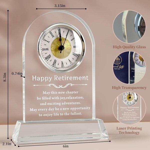 Best Retirement Gift: Crystal Desk Clock For Men & Women - Image 2