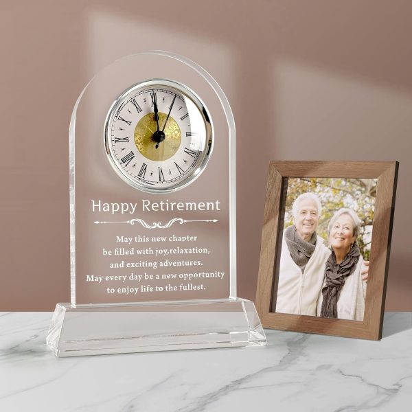 Best Retirement Gift: Crystal Desk Clock For Men & Women - Image 3