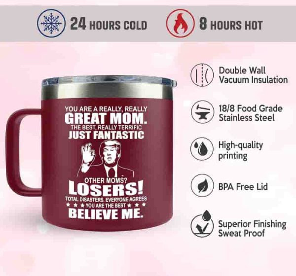 Mothers Day Gifts - 14 Oz Coffee Mug With Spill-proof Lid - Image 5