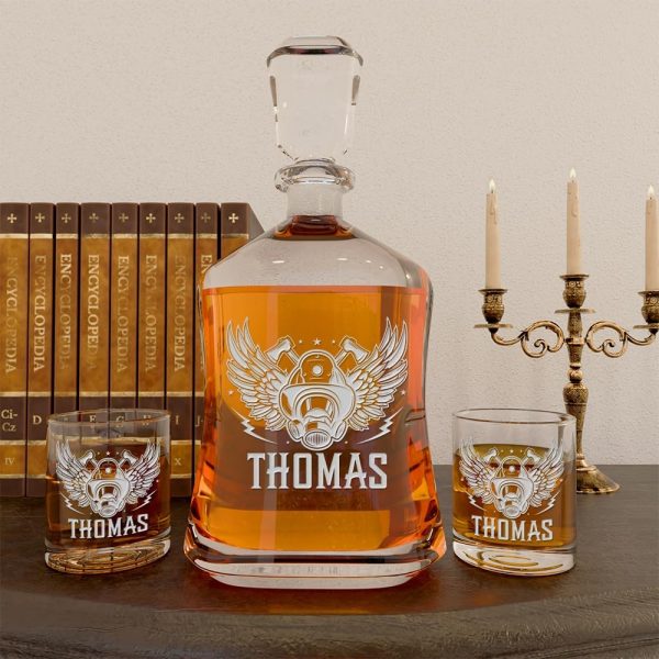 Best Personalized Firefighter Whiskey Decanter - Custom Fireman Gift - Image 5