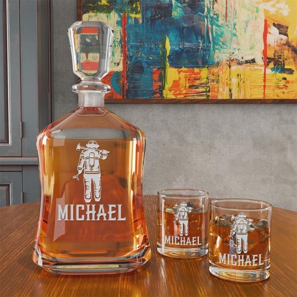 Best Personalized Firefighter Whiskey Decanter - Custom Fireman Gift - Image 6