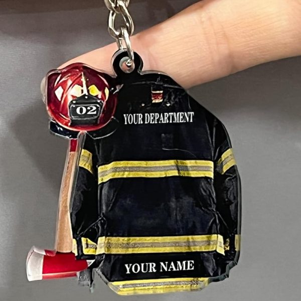Best Custom Firefighter Keychain Gift For Men - Image 3