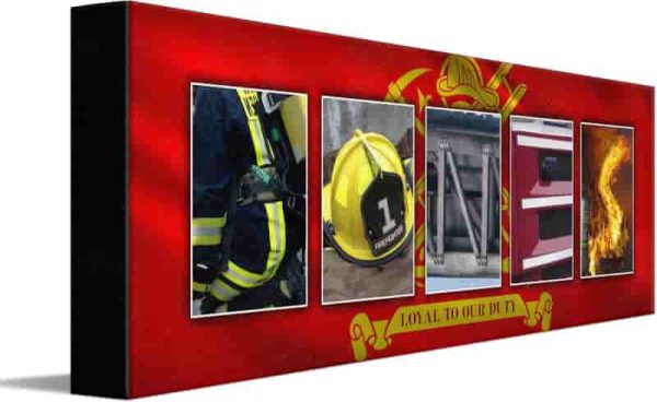 Best Custom Firefighter Name Art Gift - 6"x18" Canvas