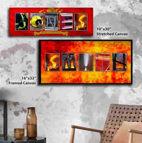 Best Custom Firefighter Name Art Gift - 6"x18" Canvas - Image 2