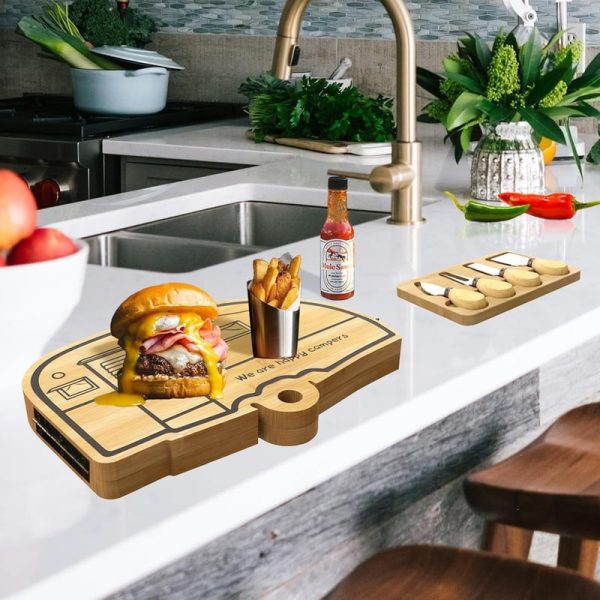 Camping Bamboo Cheese Board Set - Unique Gift For Weddings - Image 6