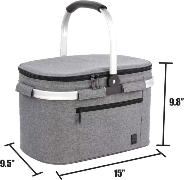 Allcamp Collapsible Insulated Picnic Basket - Leakproof & Lightweight - Image 2