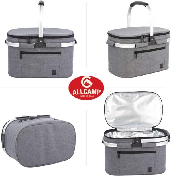 Allcamp Collapsible Insulated Picnic Basket - Leakproof & Lightweight - Image 5