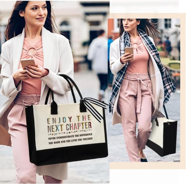 Top 2025 Retirement Gifts For Women: Canvas Tote Handbag - Image 4