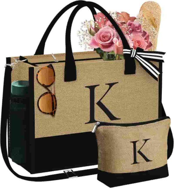 Personalized Jute Tote & Makeup Bag - Best Gifts For Women