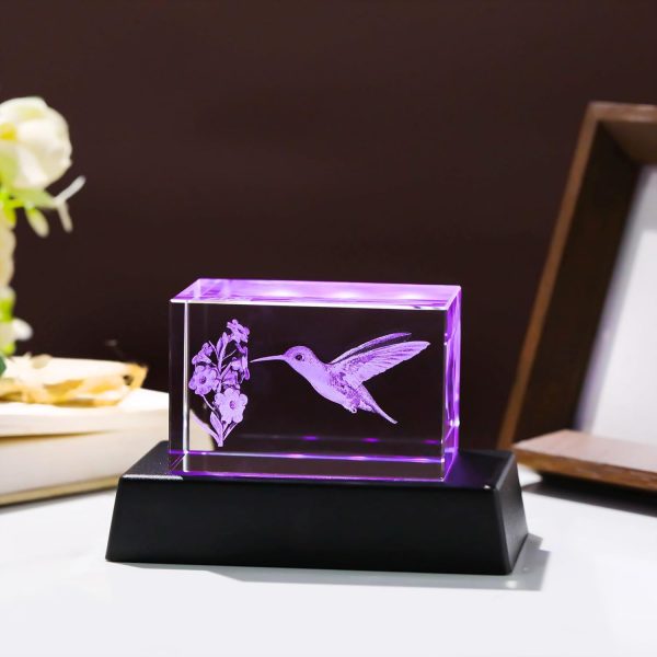 Best Laser Engraved 3d Crystal Hummingbird Gift - Image 5