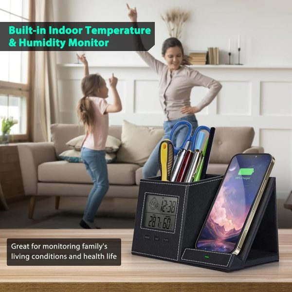 Best Desk Organizer With Wireless Charger & Thermometer - Image 4