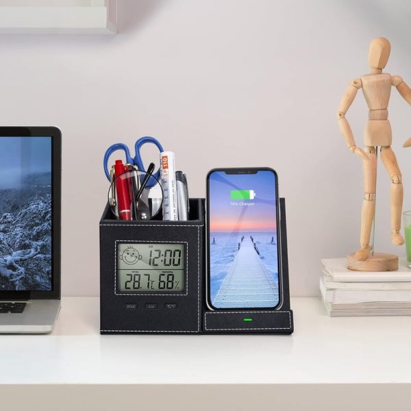 Best Desk Organizer With Wireless Charger & Thermometer - Image 6