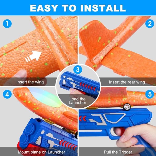 Best Led Foam Glider Toys - 3 Pack Airplane Launcher - Image 6