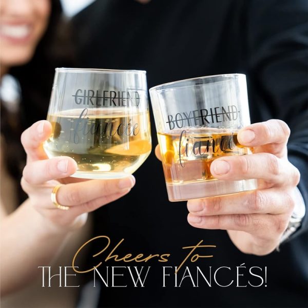 Best Engagement Gifts For Couples – Whiskey & Wine Glass Set - Image 2