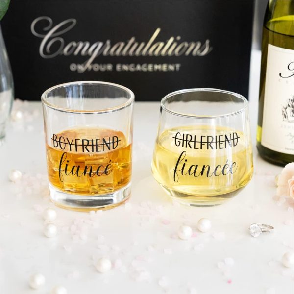 Best Engagement Gifts For Couples – Whiskey & Wine Glass Set - Image 4