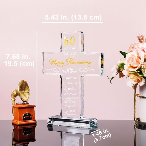 Best 60th Anniversary Glass Cross Gift For Couples & Parents - Image 2