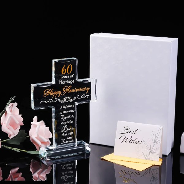 Best 60th Anniversary Glass Cross Gift For Couples & Parents - Image 5