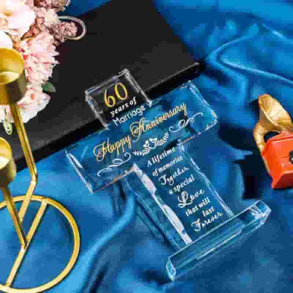 Best 60th Anniversary Glass Cross Gift For Couples & Parents - Image 6