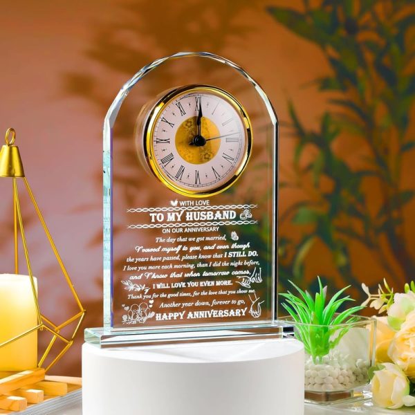 Best Anniversary Crystal Clock Gift For Husband - Image 3