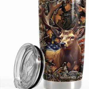 Best Deer Tumbler 20oz Stainless Steel Insulated Travel Mug Gift