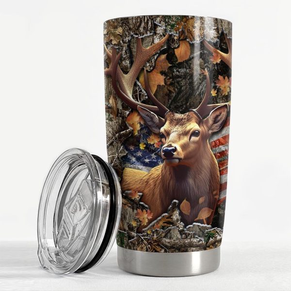 Best Deer Tumbler 20oz Stainless Steel Insulated Travel Mug Gift - Image 3