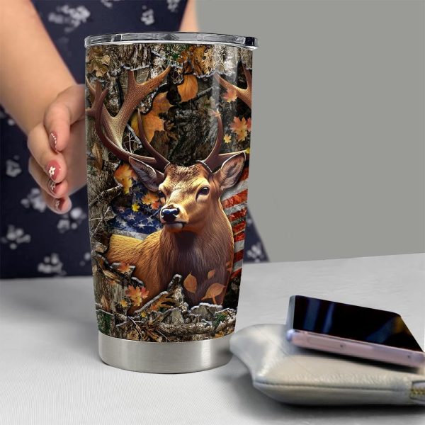 Best Deer Tumbler 20oz Stainless Steel Insulated Travel Mug Gift - Image 6