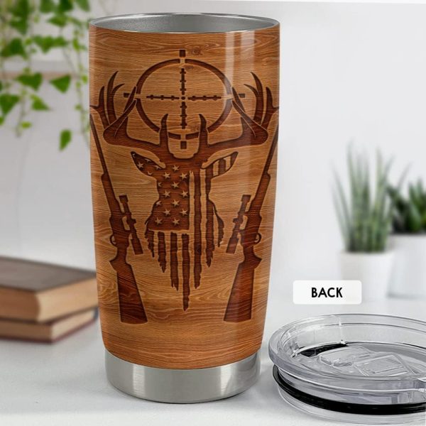 Best Hunting Tumbler 20oz For Men & Dad - Wood Style Gift - Image 2