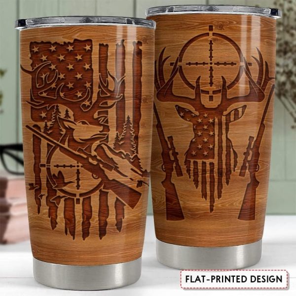 Best Hunting Tumbler 20oz For Men & Dad - Wood Style Gift - Image 3