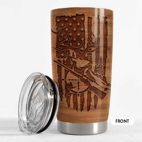 Best Hunting Tumbler 20oz For Men & Dad - Wood Style Gift - Image 4