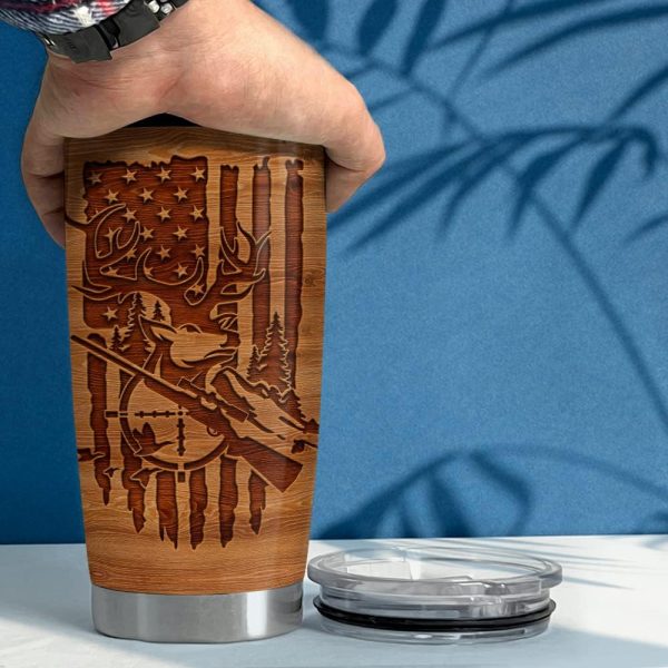 Best Hunting Tumbler 20oz For Men & Dad - Wood Style Gift - Image 5