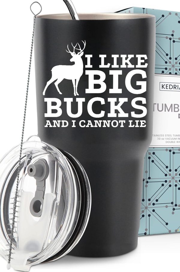 Funny Hunting Tumbler For Men - Big Bucks Gift Idea 30oz