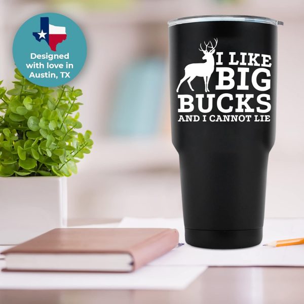 Funny Hunting Tumbler For Men - Big Bucks Gift Idea 30oz - Image 2
