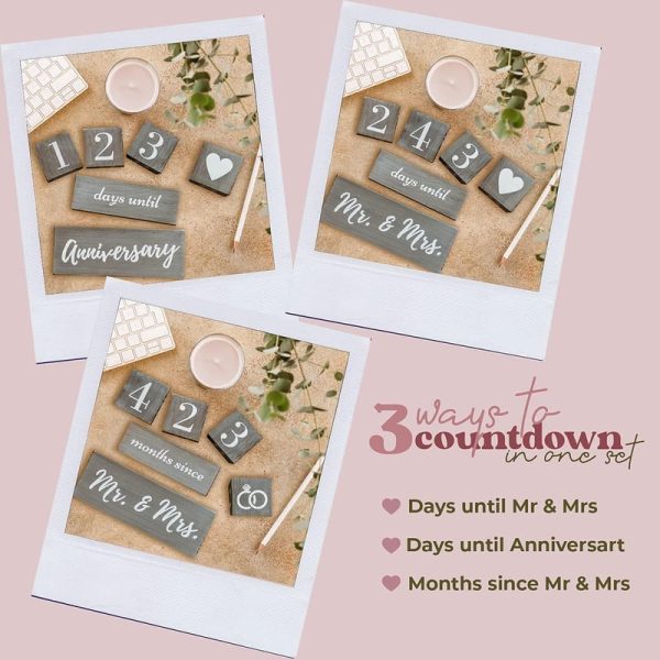 Wedding Countdown Calendar Block - Perfect Gift For Couples - Image 2