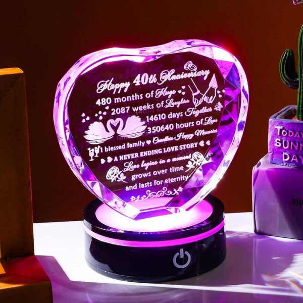 Best 40th Anniversary Crystal Heart Gifts For Couples - Image 4