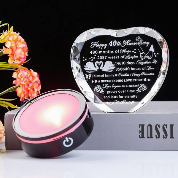 Best 40th Anniversary Crystal Heart Gifts For Couples - Image 5