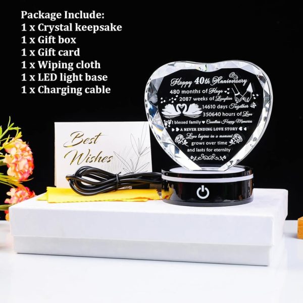 Best 40th Anniversary Crystal Heart Gifts For Couples - Image 6