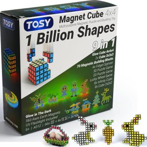 Tosy Magnet Cube 4x4: 560 Magnets, 8in1 Puzzle & Fidget Toy