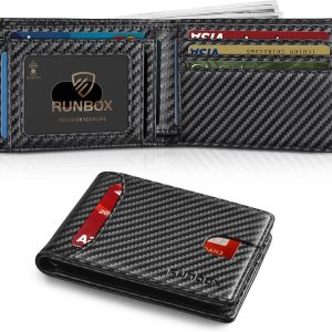 Runbox Slim Rfid Leather Wallet For Men - 11 Card Slots, Gift Box