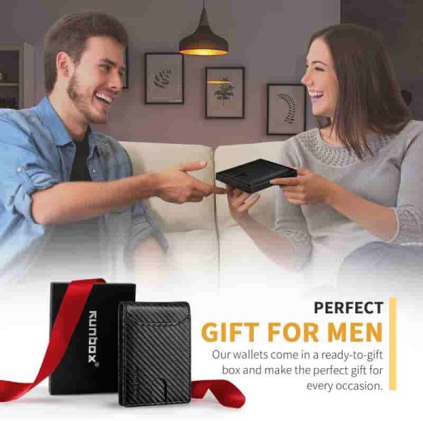 Runbox Slim Rfid Leather Wallet For Men - 11 Card Slots, Gift Box - Image 6