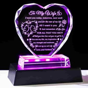 Best Romantic Crystal Keepsake For Wife - Led Gift
