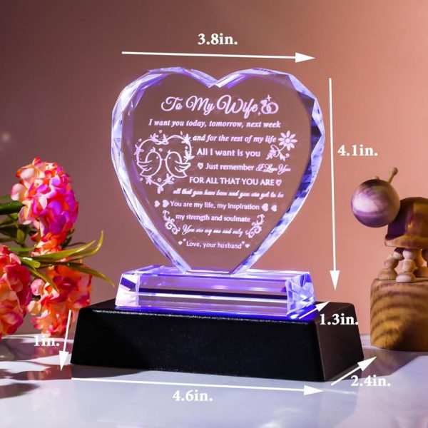 Best Romantic Crystal Keepsake For Wife - Led Gift - Image 2