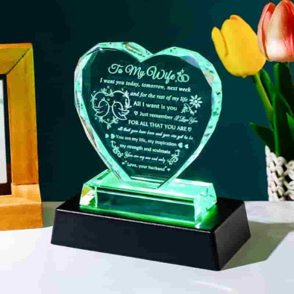 Best Romantic Crystal Keepsake For Wife - Led Gift - Image 3
